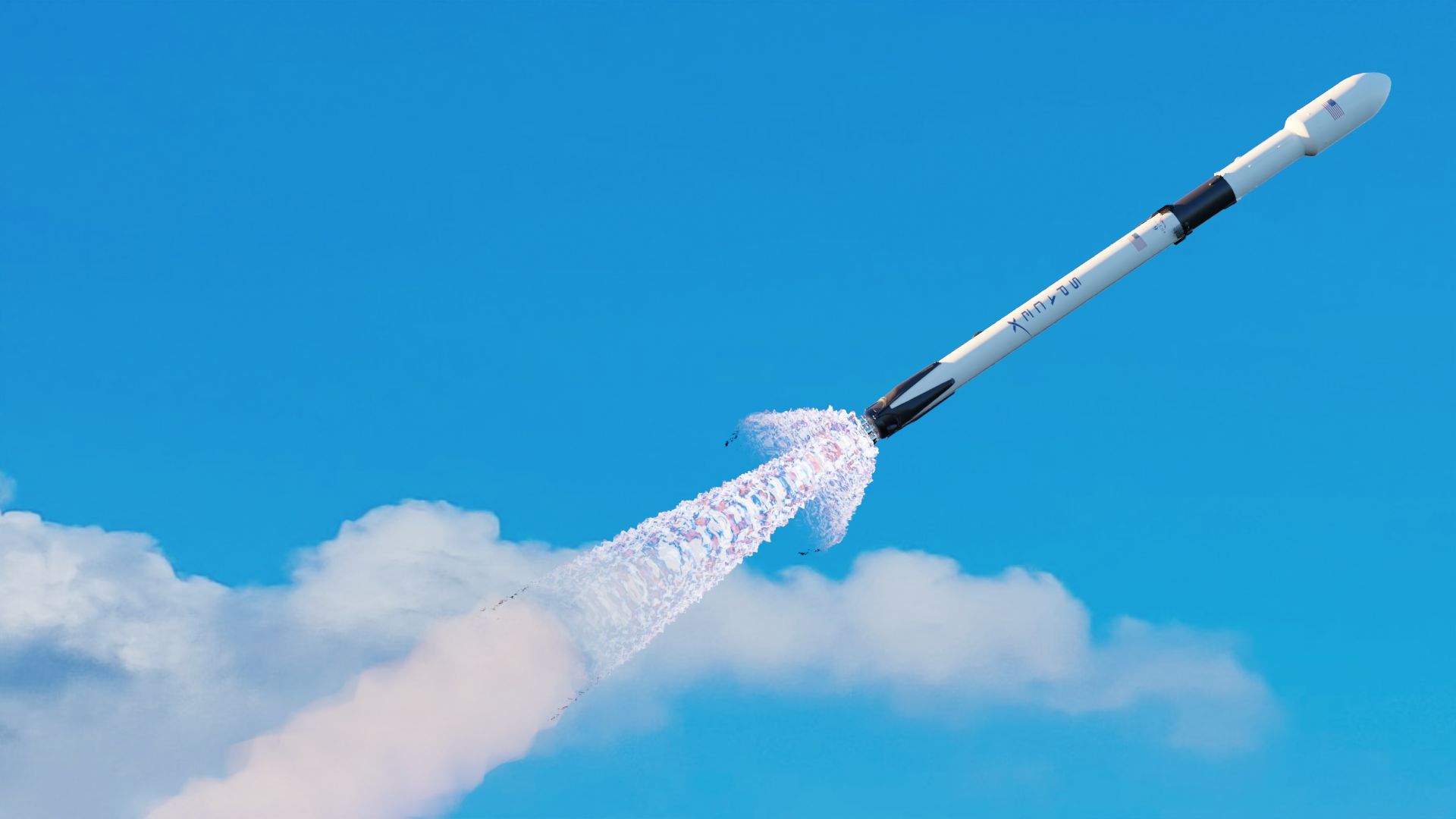 A rocket on its way to space