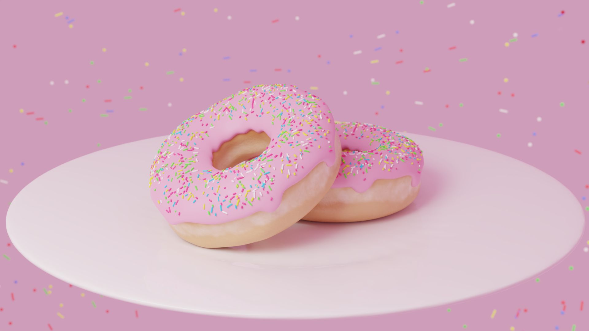 Donuts, with icing served on a plate.