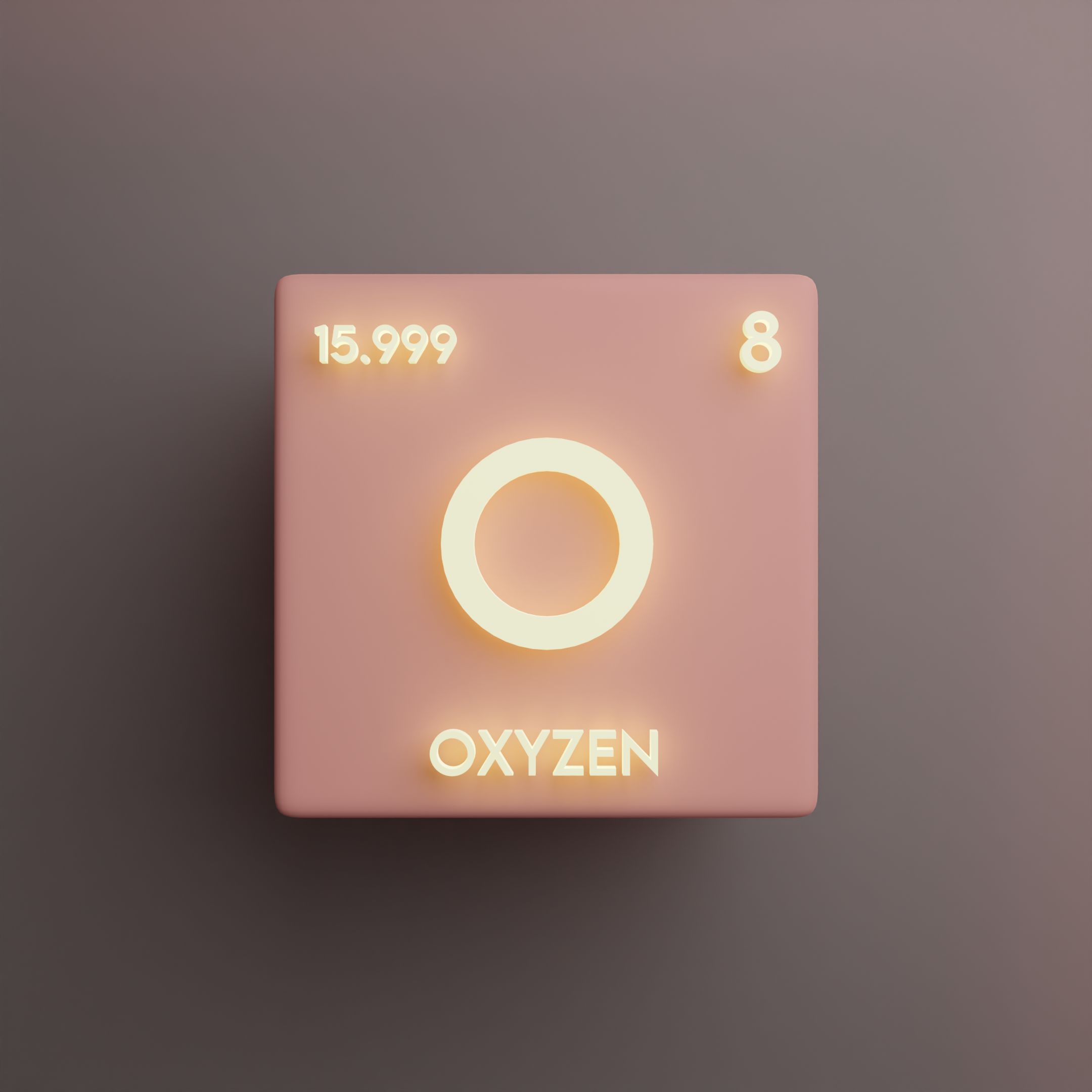 An image of a 3D box, showing details about the element Oxyzen(Oxygen).