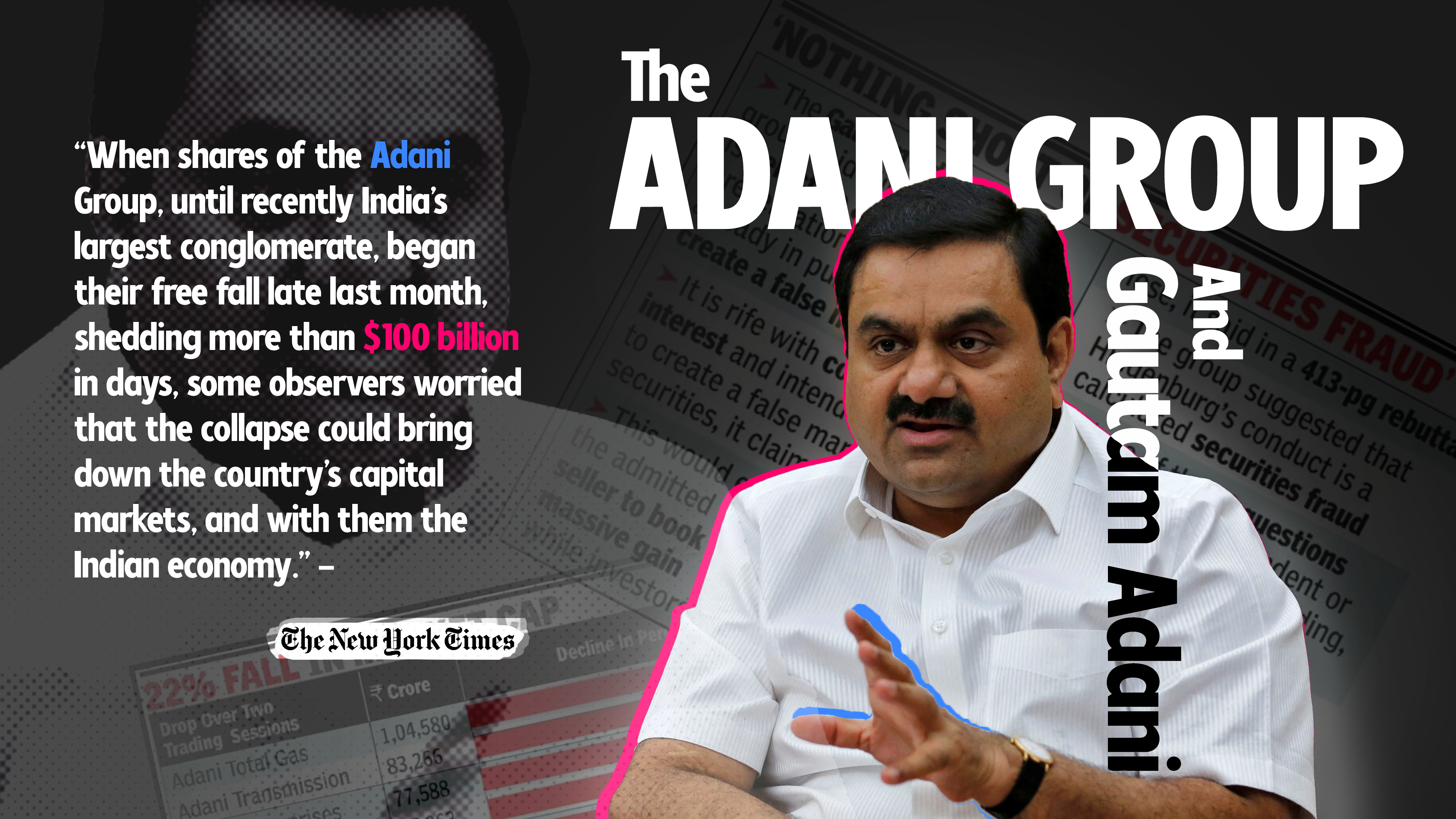A News Collage of Gautam Adani.